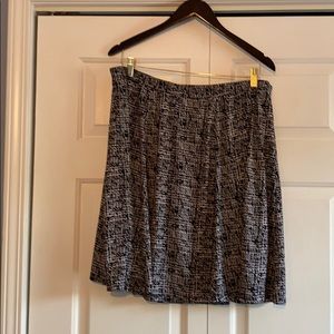 Black and white pull on skirt